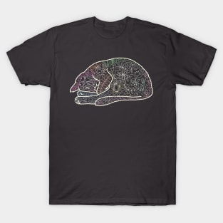 Floral Sleeping Cat T-Shirt